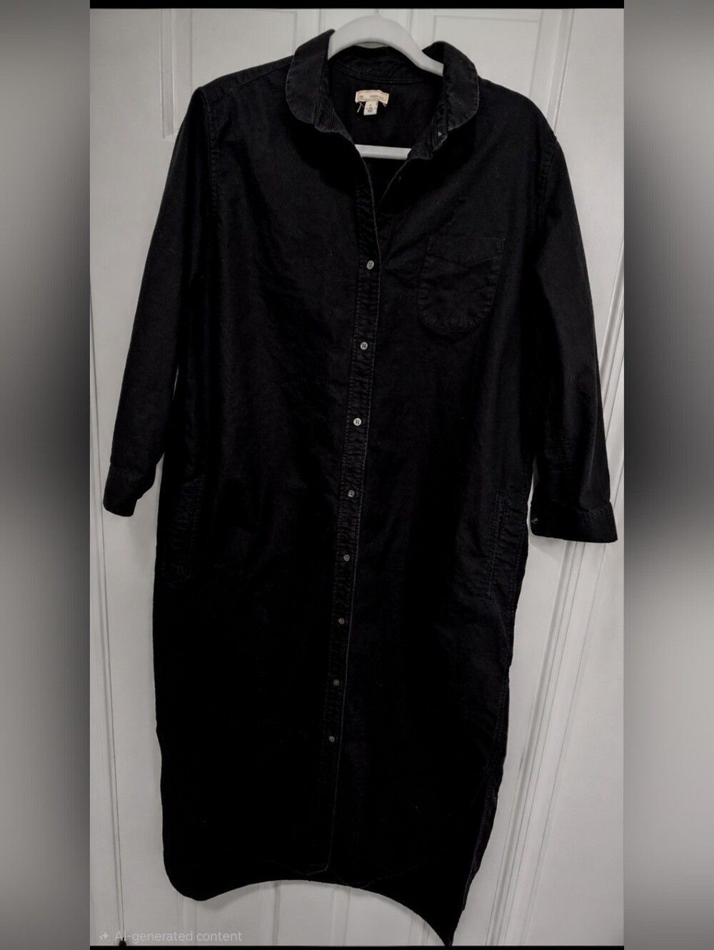 Vintage Y2K GAP “Designed & Crafted” Shirt Dress – Size Large – Black